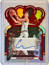 Christian Braun 2023-24 Panini Crown Royale Red Auto #CA-CHR 21/35 Nuggets