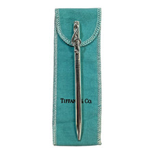 TIFFANY & CO. STERLING TREBLE CLEF BALLPOINT PEN MUSIC NOTES WITH POUCH