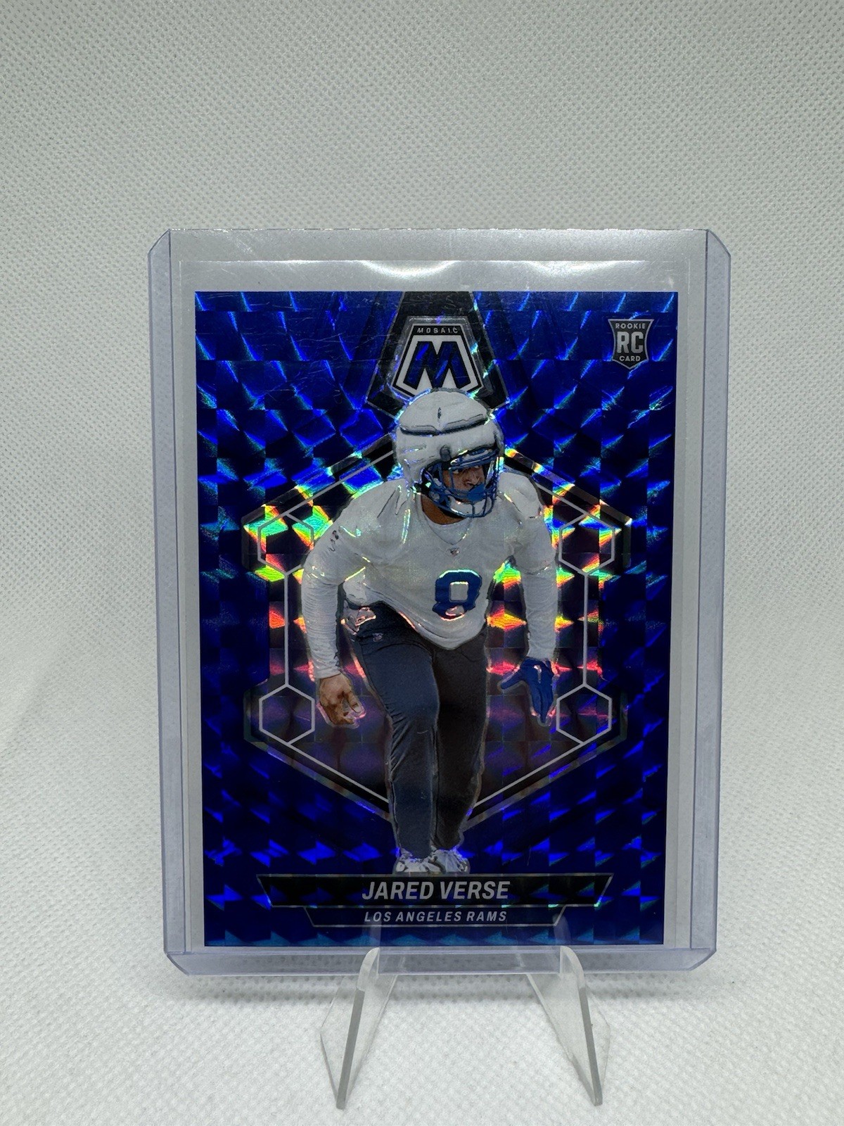 2024 Panini Mosaic Jared Verse #319 Blue Mosaic Prizm /99 RC Rams Color Match