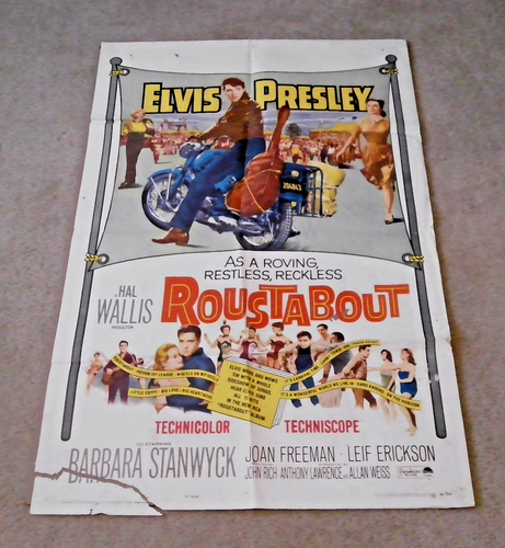 Elvis Presley Original "Roustabout" Poster 1964 27"x 41" One Sheet
