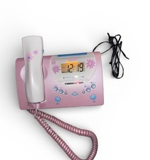 Mattel Barbie Pink Genuine Telephone Phone AM/FM Radio Alarm Clock Model BE-347
