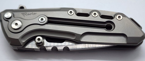 Reate Knives T1000 3.5 Inch Tanto CPM3V Blade Bead Blasted Grey Titanium Handle - Picture 2 of 12