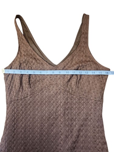 Express Tricot Vintage 90s Babydoll Mini Dress Womens 9/10 Brown Textured A-line - Picture 6 of 8