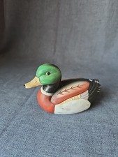 Vintage Jasco Lint Brush Mallard Duck Decoy Figurine Ceramic Mini Handpainted