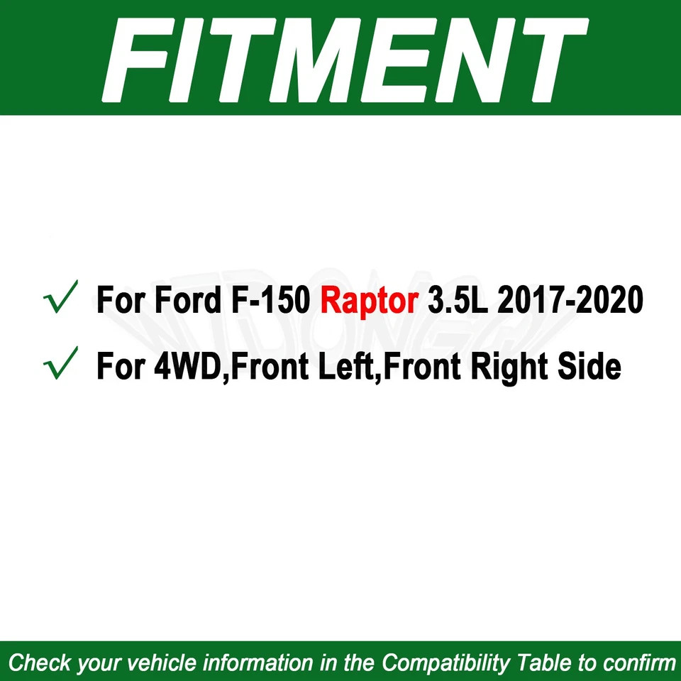 2x Eixo de junta dianteiro CV compatível com Ford F-150 Raptor Pickup 3.5L V6 4WD 2017-2020 - Imagem 2 de 4