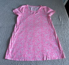 Lilly Pulitzer Dress XXL Pink Shandy Cody Floral Hearts Pima Cotton Flaw