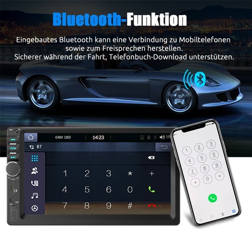 Autoradio 7" Doppel 2 DIN Kamera Carplay Android Auto USB AUX TF FM Bluetooth HD - Bild 6 von 19