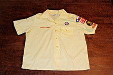 Boy Scouts of America BSA Women's Shirt Yellow Size 38 Large Sewn Patches