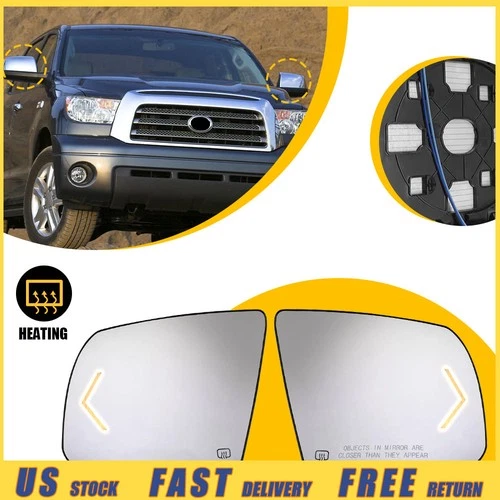 For Toyota Sequoia 2008-2017 Tundra 2007-2020 Mirror Glass Heated Left + Right E