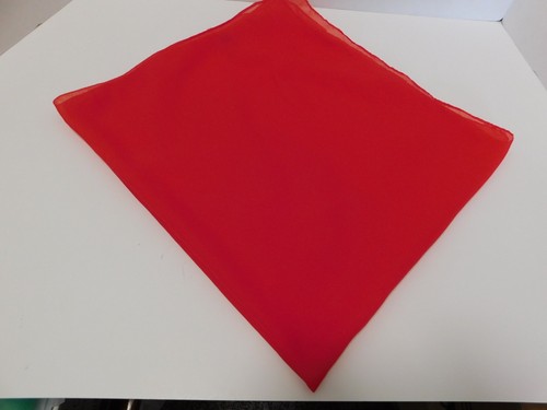 Vintage Ladies Solid Color Red Sheer Scarf - Picture 5 of 6