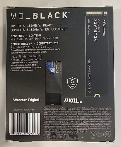 WD - BLACK SN770 1TB Internal SSD PCIe Gen 4 x4 - Picture 2 of 2