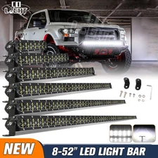 8" - 52" Slim LED Light Bar Spot Flood Combo For Jeep Truck UTV ATV SUV 4WD 4x4