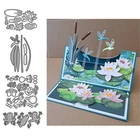 Lotus Leaf Reed Frogs Metal Cutting Dies Stencil Album Embossing Scrapbook Craft