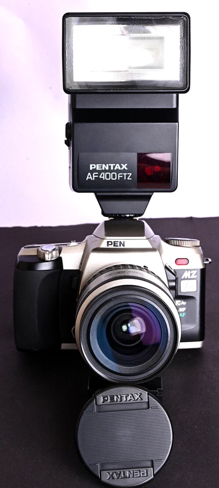 Pentax MZ L 35mm Film AF SLR c/w smc Pentax FA 28-80mm Lens & AF400FTZ Flash Kit - Image 4 of 4