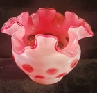 Fenton Cranberry Opalescence Coin Dot Vase 3.75"
