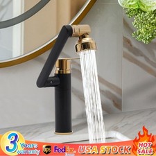 360  Rotating Kitchen Sink Tap Mixer Tap Bathroom Washbasin Mixer Faucet Black