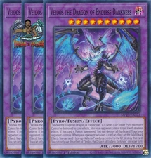 Yugioh! 3x Veidos the Dragon of Endless Darkness MP25-EN373 Common 1st Ed NM
