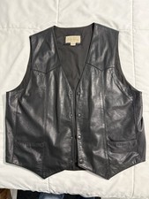 Men's Leather Motorcycle Vest XL