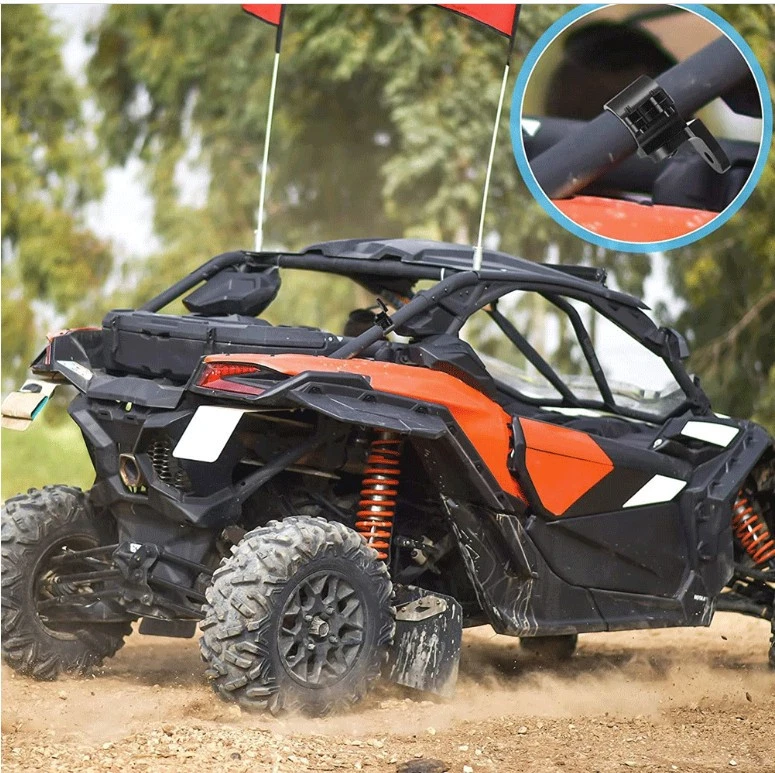 2x Adjustable Flag Mount Bracket for UTV ATV RZR LED Whip Light Bar 1.75" to 2'' - Image 2 of 4