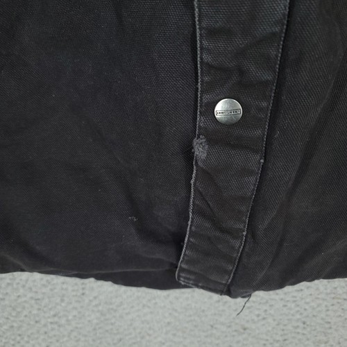 Craftsman Jacket Mens Medium Canvas Hooded Quilted Lined Winter Heavy Duty Black - Picture 9 of 14