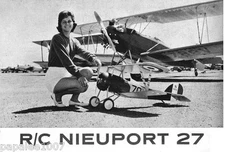 Model Airplane Plans (RC): Nieuport 27 1/5 Scale 64" Biplane for .35-.45 Engine