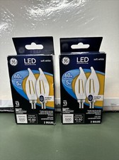 GE Lighting LED Soft White Candelabra Base Dimmable Clear Finish 4 Bulbs
