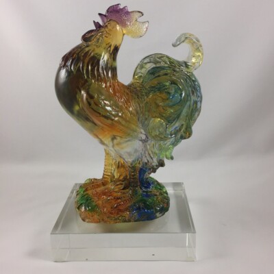 Amore Jewell Great Luck & Fortune Rooster,(Liuli Crystal Glass) -Colored crystal