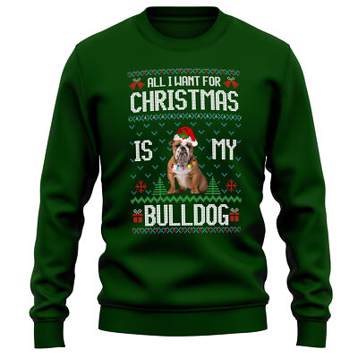 Erwachsene Festliche Bulldogge Sweatshirt Hundebesitzer Weihnachten Männer und Frauen Mastiff d...