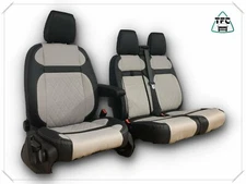 SEAT COVERS FOR FORD TRANSIT CUSTOM 2+1 ECO LEATHER DIAMOND STITCHING NEW DESIGN