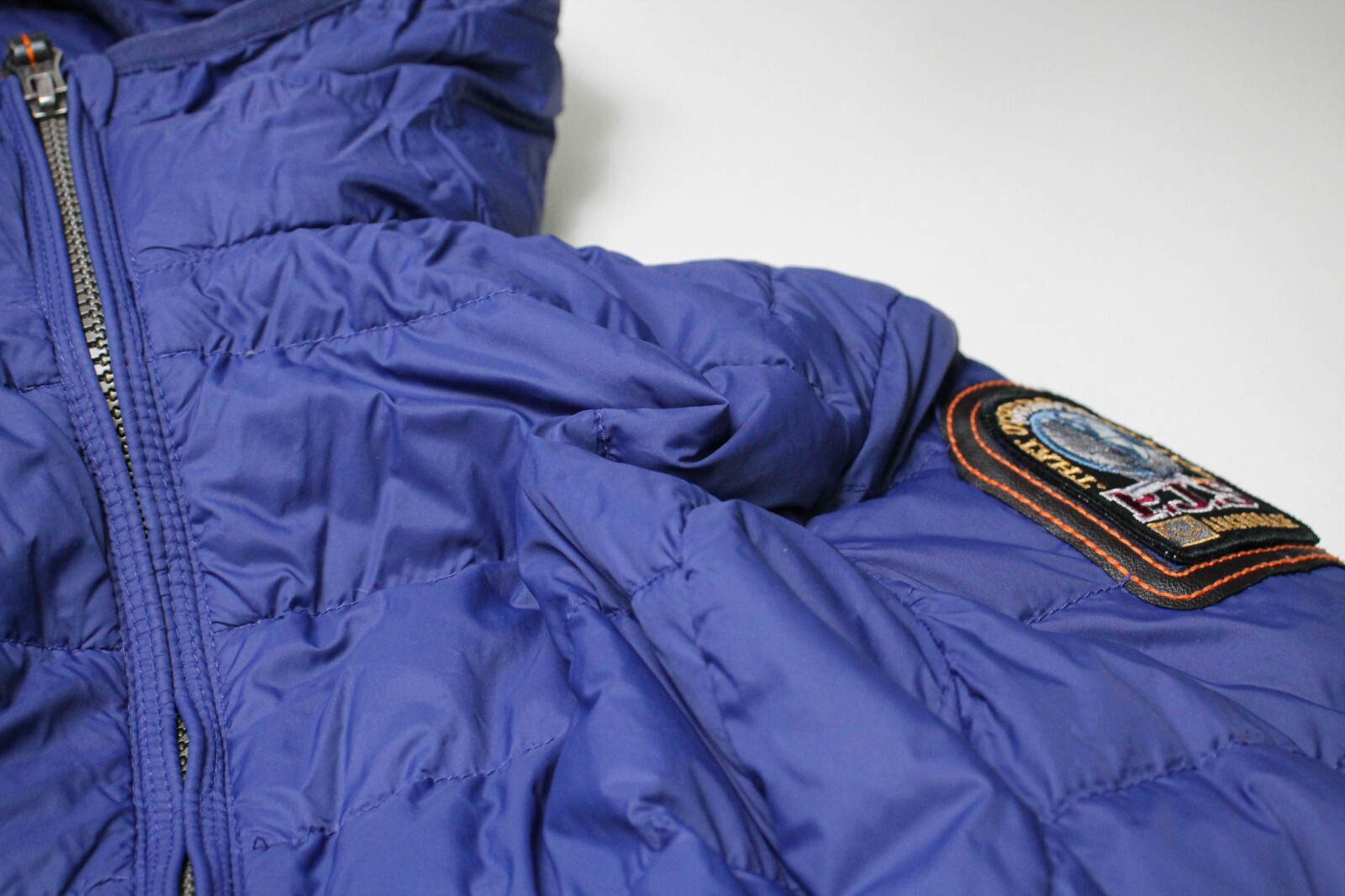 PARAJUMPERS Super Lightweight Jacket Women's SMALL Blue Hooded Logo Full Zip image 6
