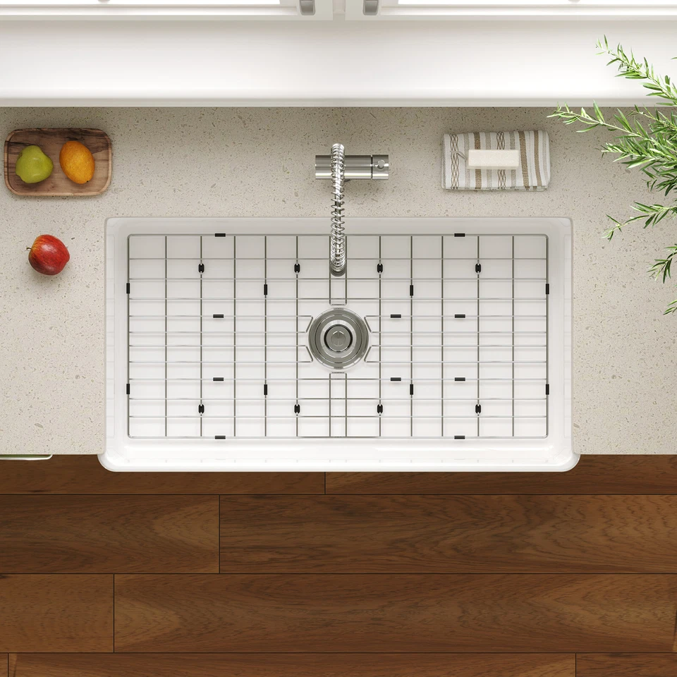 White Farmhouse Sink 36 ''x 20 '' Fireclay Farm Undermount Kitchen Front Sink - Image 3 of 4