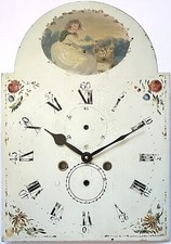 Original Revamped Hand-Painted Grandfather Longcase Clock Dial & Modern Movement