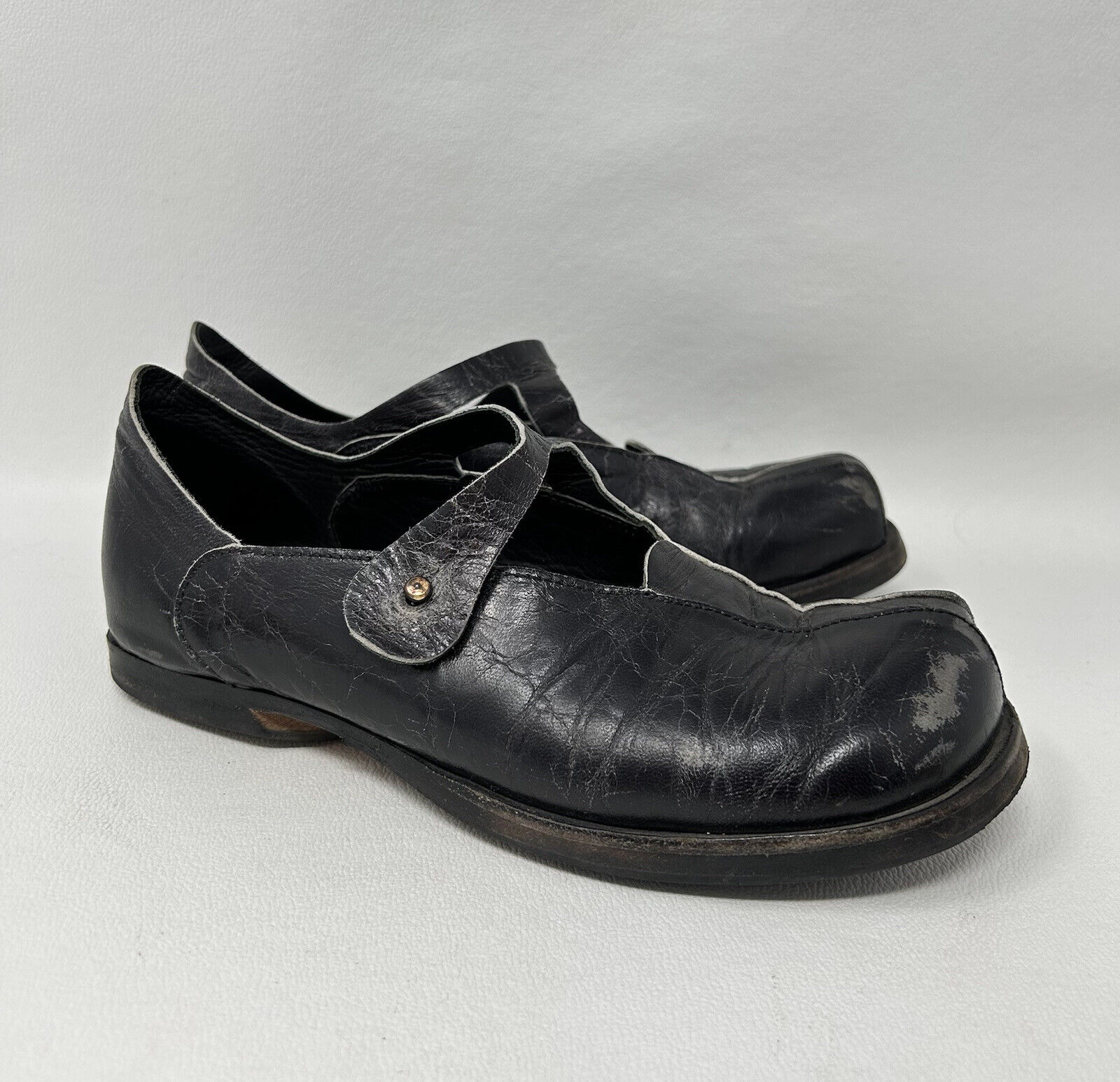 CYDWOQ Mary Jane Shoe Size EU 37.5 Black Leather … - image 2