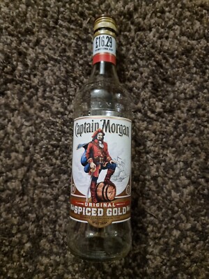 Captain Morgan spiced Rum Empty Bottle Zero Waste Wedding Craft Upcycling Glass