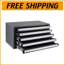 Powder Coated Steel Drill Bit Dispenser with Five Drawers for Optimal Storage