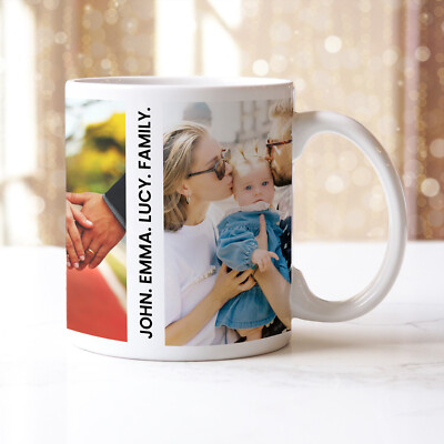 Personalisierte Kaffee Tee FOTO DREI Tasse Nachricht Damen Herren Wohndeko Geschenk
