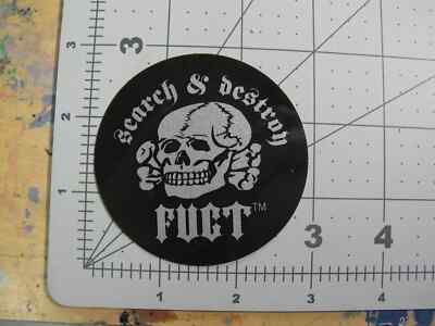 vtg 1990s Fuct Clothing skateboard Streetwear sticker Search and Destroy