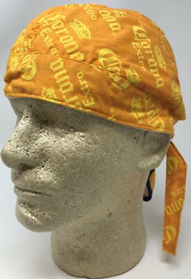 Yellow Gold Blue Corona Beer Logo Crown Doo Du Rag Headwrap Skull Cap Sweatband