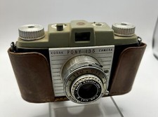 Vintage Kodak Pony 135 Camera with Leather Field Case-UNTESTED- Parts Repair