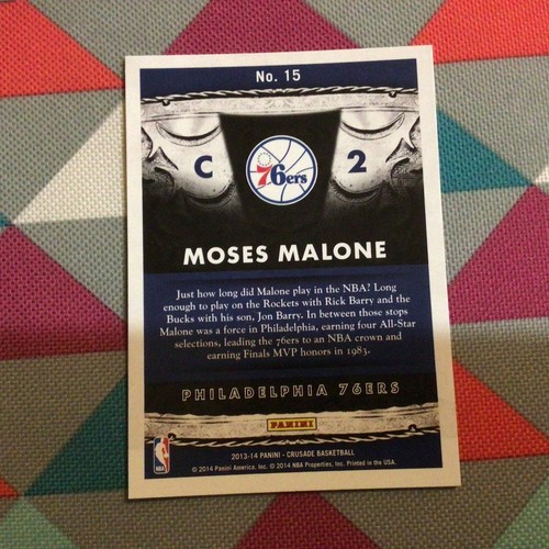 2013/14 2013-2014 panini Crusade Royalty Moses Malone #15 76ers HOF legend - Picture 2 of 2