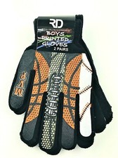 Royal Deluxe Kids Boys 2 pr Winter Knit Magic Gloves MVP All Sports Black/Black