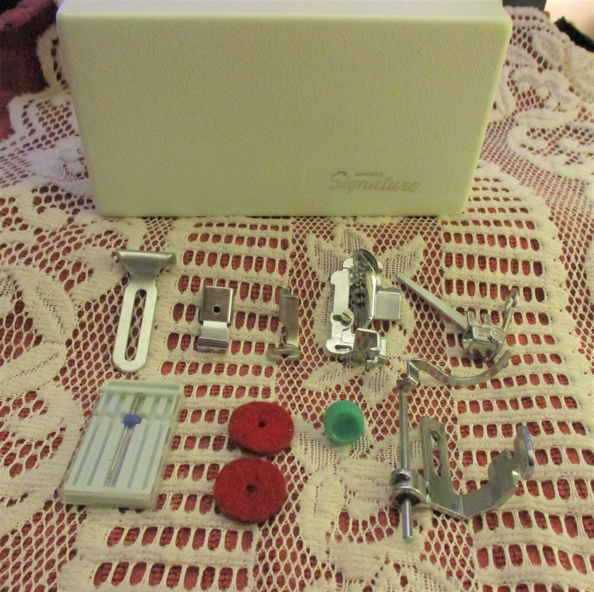 Vintage Signature Sewing Machine Assorted Attachments Accessories