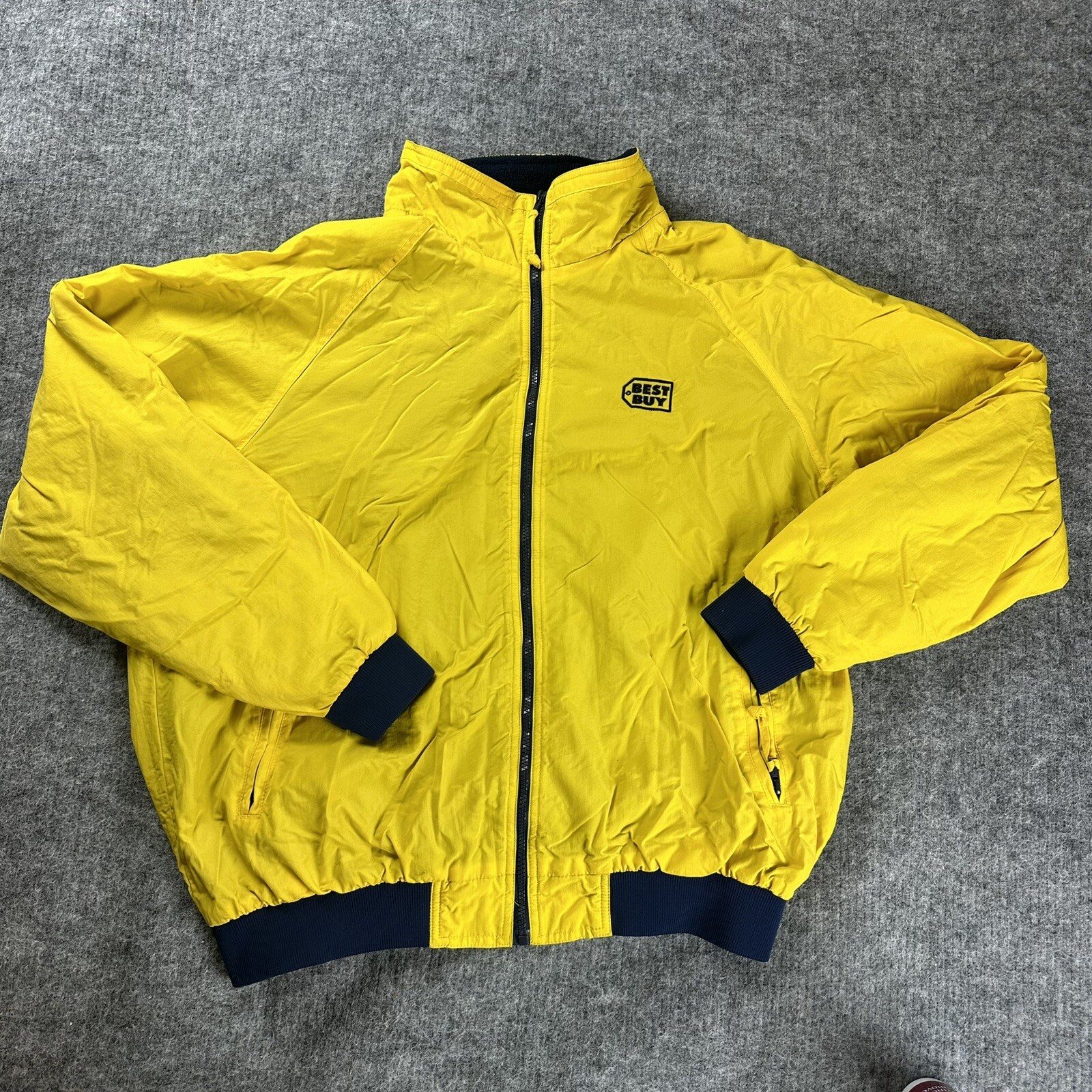 Best Buy Jacket Men XL Yellow Employee Uniform Bomber Coat eBay