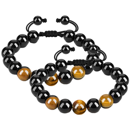 2 pièces bracelet œil de tigre perles bracelets bracelets pour le mal de mer perles - Photo 1/12