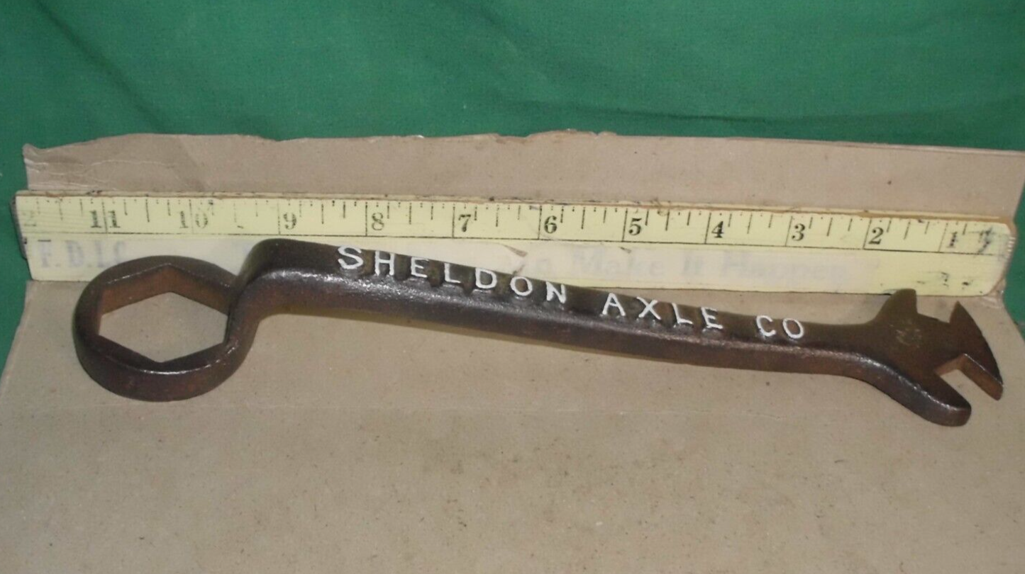 Antique to 1920's Sheldon Axle Co. Square & Box End Wrench Cars Trucks