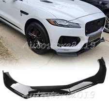 For Jaguar F-Pace Gloss Black Front Bumper Chin Lip Spoiler Splitter Body Kit