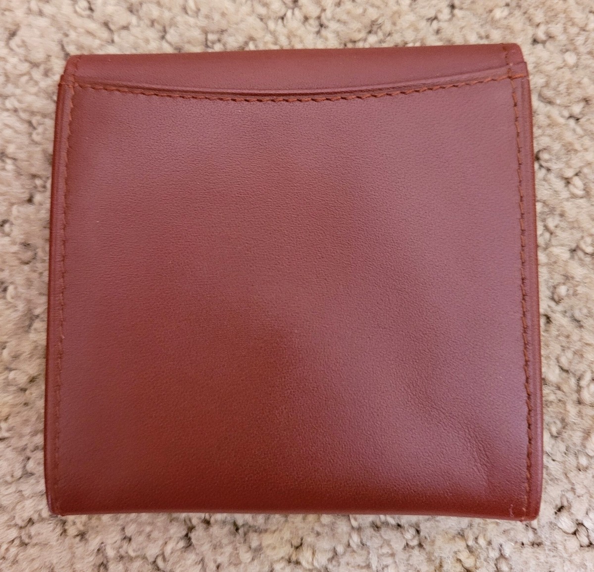 AUTH CARTIER VINTAGE LEATHER SQUARE COIN PURSE/WALLET