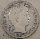 1903-O Barber Quarter 25c VG as Pictured Bk2