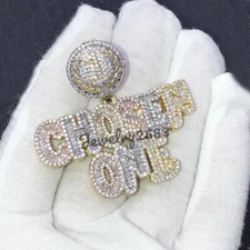 "CHOSEN ONE" Men's 2.6Ct Baguette Cubic Zirconia Custom Pendant 925 Silver