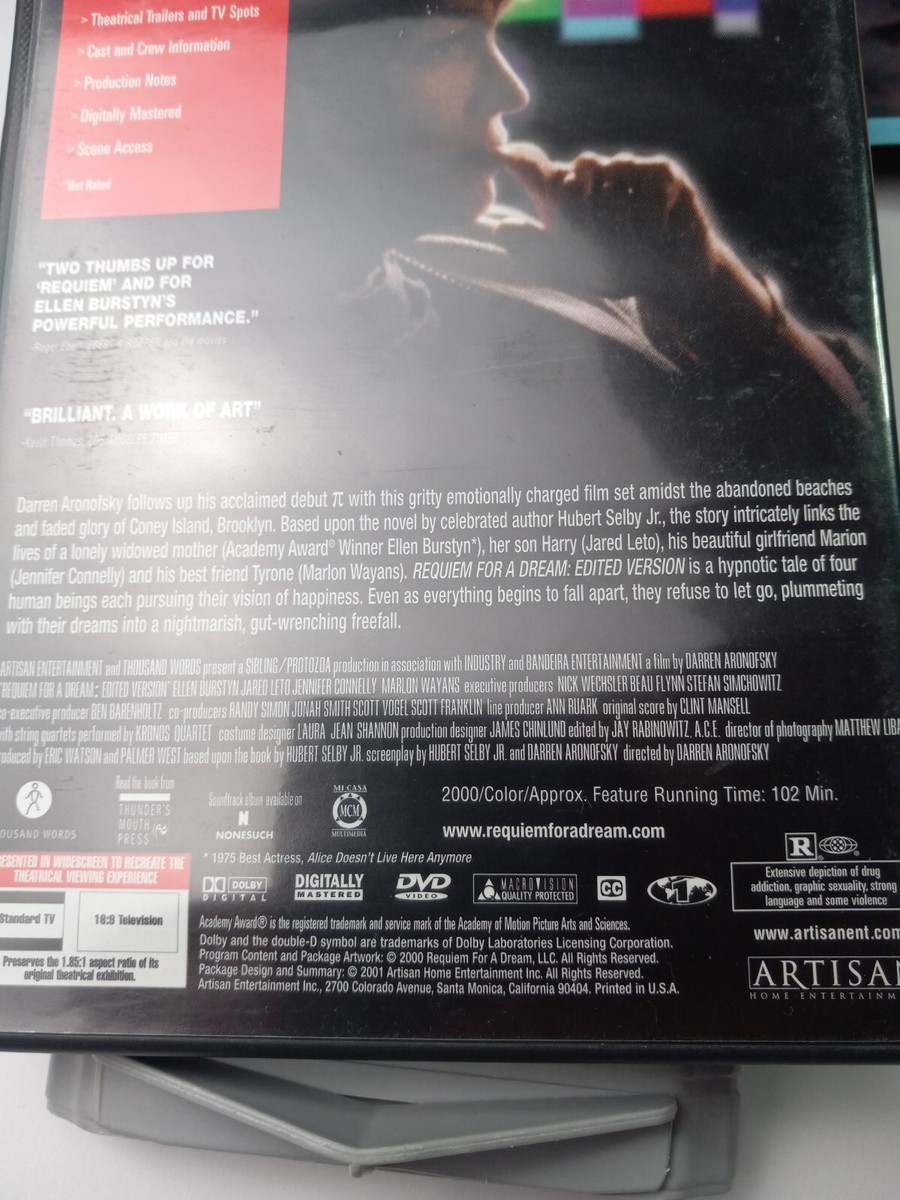 Requiem for a Dream: Edited Version 2001-DVD Complete Jared Leto